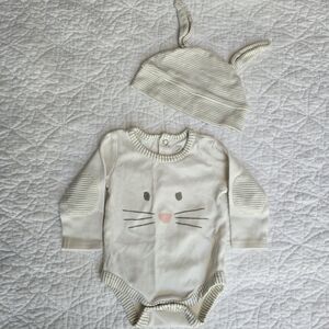 Pehr X Indigo Bunny Rabbit Onesie Long sleeve Bodysuit Set 0-3 Months